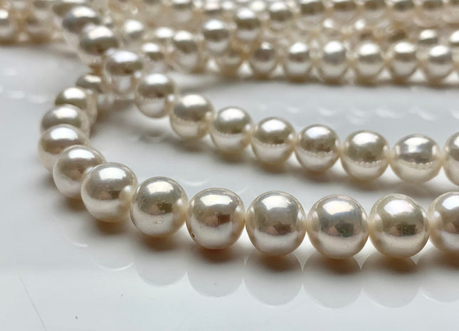 9 mm AAA Extra Shiny Natural White Round Freshwater Pearl Beads Genuine Natural White High Luster Freshwater Pearls #1789