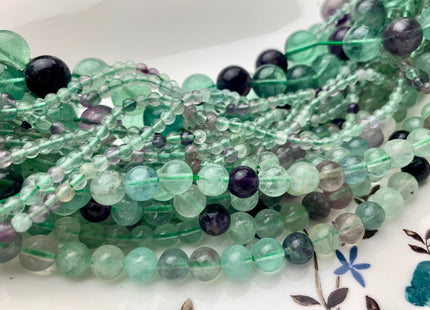 4 mm 6 mm 8 mm 10 mm 12 mm Smooth Round Fluorite Gemstone Beads Genuine Fluorite Gemstone Loose Beads 15.5 Inches Strand #2977