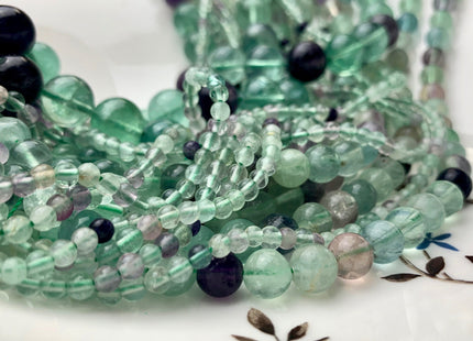 4 mm 6 mm 8 mm 10 mm 12 mm Smooth Round Fluorite Gemstone Beads Genuine Fluorite Gemstone Loose Beads 15.5 Inches Strand #2977