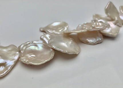 23-28 mm AAA High Luster Natural White HUGE Keshi Paddle Freshwater Pearl Beads Top Drilled Natural White CornFlake Keshi Pearls #1686