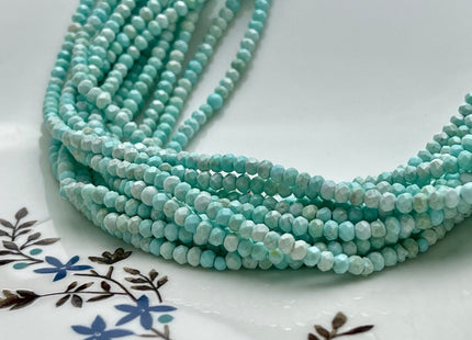2-2.5x3 mm Faceted Rondelle Turquoise Beads Light Multi Blue Color 15 Inches Strand #4043