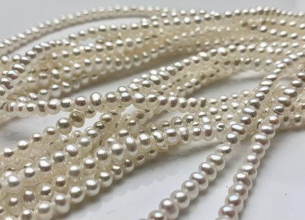 4 mm AAA Natural White Potato Large Hole Freshwater Pearl Beads Hole Size 1.2 mm Genuine Very High Luster Top Quality White Pearls #P1046