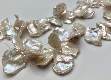 23-28 mm AAA High Luster Natural White HUGE Keshi Paddle Freshwater Pearl Beads Top Drilled Natural White CornFlake Keshi Pearls #1686