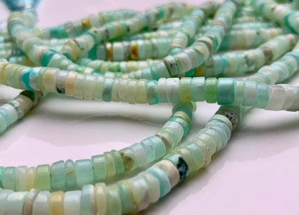 5mm 6mm 7mm 8mm AAA 100% All Natural Smooth Heishi Tyre Multi Green Opal Gemstone Beads Genuine Natural Peruvian Opal 8 Inches Strand #3201