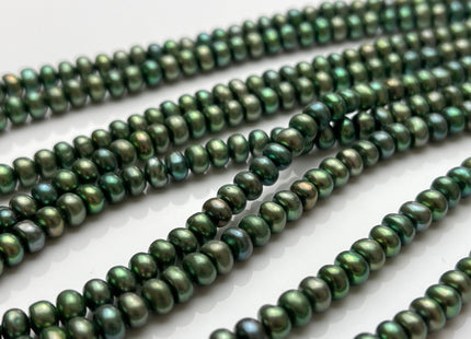 5-5.5mm AAA Olive Green Round Button Freshwater Pearl Freshwater Pearl Button Beads Genuine High Luster Cultured Rondelle Button Pearls #509