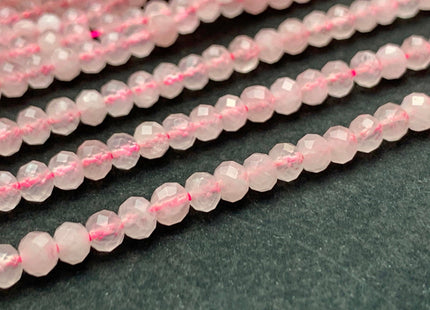 WHOLESALE 3x4mm 4x6mm AAA Natural Color Faceted Rondelle Rose Quartz Gemstone Beads Natural Pink Micro Faceted Rose Quartz #2242