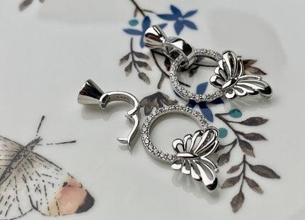 13x30mm 925 Sterling Silver Shiny Butterfly Shape Clasp Genuine Sterling Silver Findings 925 Sterling Silver Clasps w/CZ DIY Jewelry #10110