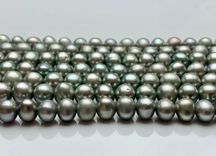 6-6.5 mm AAA Sage Green Color Off Round Freshwater Pearl Beads High Luster Grayish Green Color Genuine Freshwater Pearls 68 Pieces #P1404