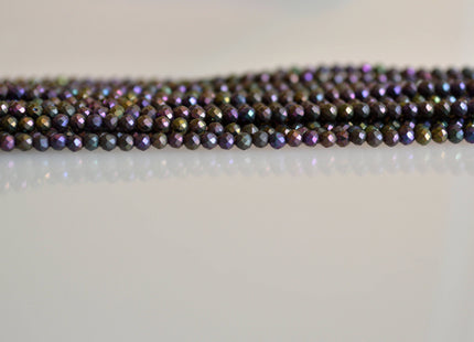 2mm AAA Tiny Semi Precious Spinel Gemstone Beads Rainbow Blue Green Pink Color Faceted Round Shape 13 Inches Strand #2027
