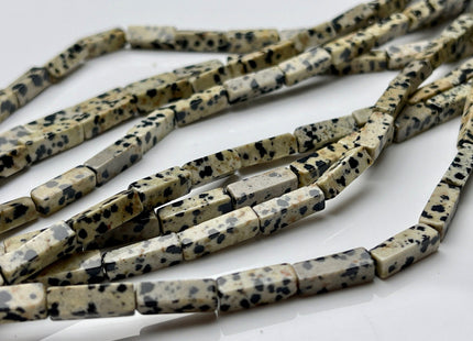 4-5x13 mm Cuboid Tube Shape Dalmatian Jasper Gemstone Beads Black Dot Jasper Gemstones Loose Beads 15.5 Inches Strand #3829