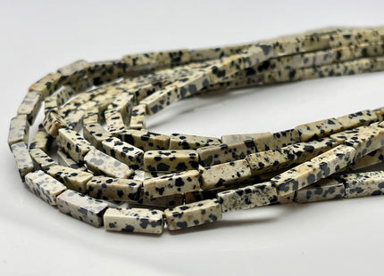 4-5x13 mm Cuboid Tube Shape Dalmatian Jasper Gemstone Beads Black Dot Jasper Gemstones Loose Beads 15.5 Inches Strand #3829