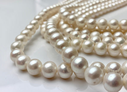 8.5-9.5 mm Natural White Off Round Freshwater Pearl Beads Genuine Cultured White Natural Freshwater Pearl Beads 47 Pieces #P1385