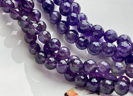 8mm 10mm Faceted Round Amethyst Beads February Birthstone Natural Genuine Natural Amethyst Gemstone Beads 15.5 Inches Strand #3891
