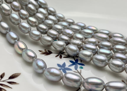 6x8-9 mm AAA Gray Color Freshwater Pearls Rice/Oval Shape Pearl Beads Genuine High Luster Smooth Freshwater Pearls #P2255