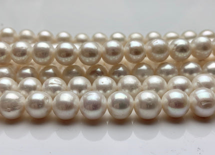 8.5-9.5 mm Natural White Off Round Freshwater Pearl Beads Genuine Cultured White Natural Freshwater Pearl Beads 47 Pieces #P1385