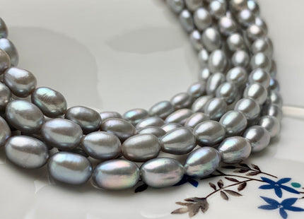 6x8-9 mm AAA Gray Color Freshwater Pearls Rice/Oval Shape Pearl Beads Genuine High Luster Smooth Freshwater Pearls #P2255