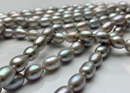 6x8-9 mm AAA Gray Color Freshwater Pearls Rice/Oval Shape Pearl Beads Genuine High Luster Smooth Freshwater Pearls #P2255