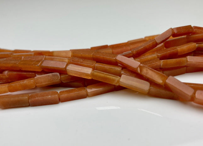 4-5x13 mm Cuboid Tube Shape Red Orange Aventurine Gemstone Beads Aventurine Gemstones Loose Beads 15.5 Inches Strand #3822