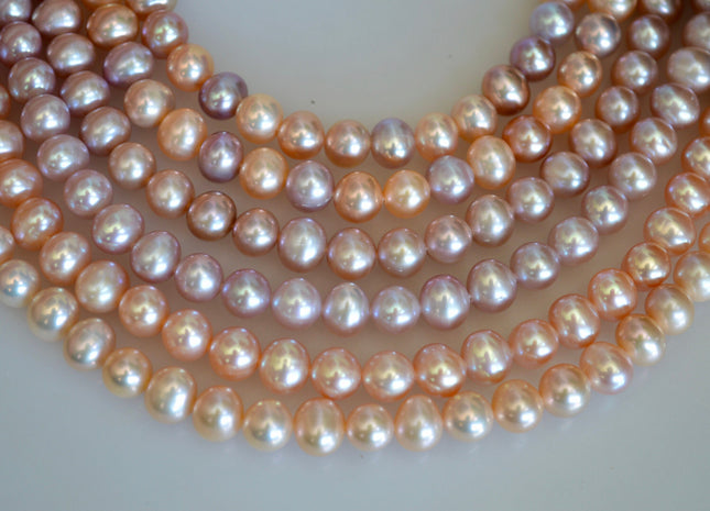 7-8mm AA Natural Multi Color Freshwater Pearl Potato Shape Genuine Natural Freshwater Pearls #771