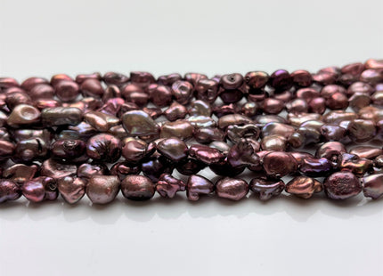 6-7x8-12mm High Luster Limited Edition Champagne Purple Keshi Rice Nugget Freshwater Pearl Beads Genuine Keshi Pearl #P1779