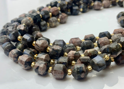 7x8mm Faceted Energy Prism Cut Jasper Gemstone Genuine Double Terminated Points Blue Pink Color Jasper Beads 38 Pieces #3656