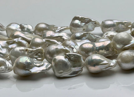 15x20-21x35 mm AA Half Strand Natural White Freshwater Baroque Pearl Beads Genuine High Luster Natural White Baroque Pearls 6-8 Beads #P1730