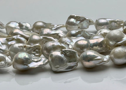 15x20-21x35 mm AA Half Strand Natural White Freshwater Baroque Pearl Beads Genuine High Luster Natural White Baroque Pearls 6-8 Beads #P1730