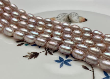 5-6x8 mm AAA Natural Mauve Pink Rice/Oval Freshwater Pearl Beads Genuine Mauve Pink Rice Freshwater Pearls #1761