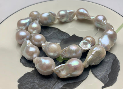 15x20-38 mm AA Natural White Freshwater Baroque Pearl Beads Genuine High Luster And Quality Natural White Baroque Pearls #1691