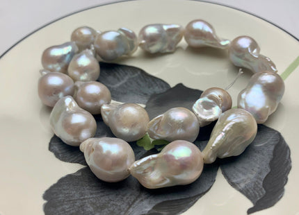 15x20-38 mm AA Natural White Freshwater Baroque Pearl Beads Genuine High Luster And Quality Natural White Baroque Pearls #1691