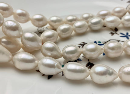 11-15x15-22 mm AA Natural White Tear-Drop Rice Shape Freshwater Pearl Beads #1951