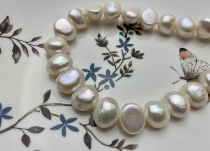 11-12 mm AAA Natural White NuggetFreshwater Pearl Beads, Natural White Color Genuine Nugget Freshwater Pearl #1247
