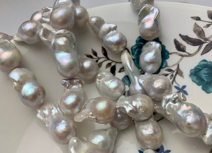 15x20-38 mm AA Natural White Freshwater Baroque Pearl Beads Genuine High Luster And Quality Natural White Baroque Pearls #1691