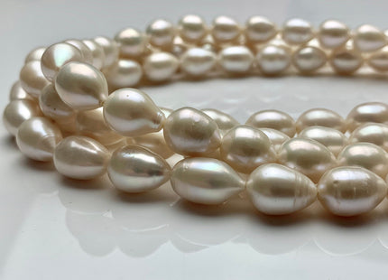 11-15x15-22 mm AA Natural White Tear-Drop Rice Shape Freshwater Pearl Beads #1951