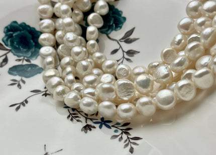 11-12 mm AAA Natural White NuggetFreshwater Pearl Beads, Natural White Color Genuine Nugget Freshwater Pearl #1247