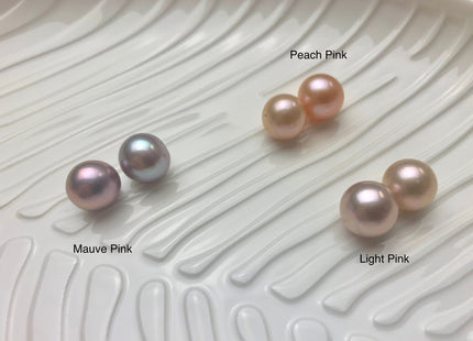 ONE Piece AAA 10-10.5 mm Top Quality High Luster Round Half Drilled Freshwater Pearl Genuine Natural Pink Freshwater Pearls #1661