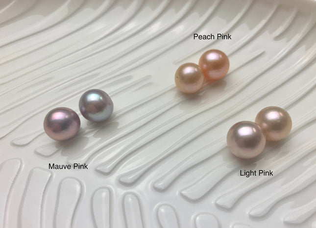 ONE Piece AAA 10-10.5 mm Top Quality High Luster Round Half Drilled Freshwater Pearl Genuine Natural Pink Freshwater Pearls #1661