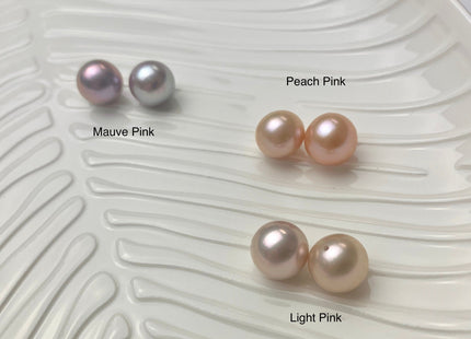 ONE Piece AAA 10-10.5 mm Top Quality High Luster Round Half Drilled Freshwater Pearl Genuine Natural Pink Freshwater Pearls #1661