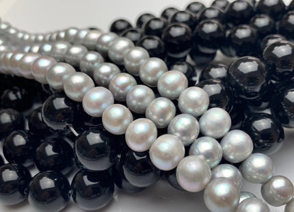 9-10 mm AA Gray Potato Freshwater Pearls, Genuine Freshwater Pearl Beads Silver Gray Freshwater Pearl, Cultured Freshwater Pearl #1146