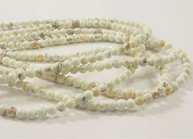 WHOLESALE 3 mm Smooth Round White OR Blue Howlite Turquoise Gemstone Beads Round Howlite Beads #502