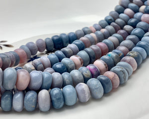 7mm 8mm 9mm 10mm 100% All Natural Smooth Rondelle Lavender Opal Gemstone Beads Genuine Natural Lavender Beads 8 Inches Strand #3716