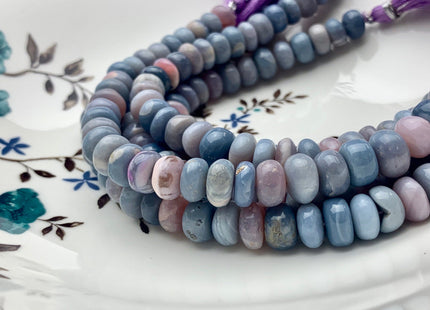 7mm 8mm 9mm 10mm 100% All Natural Smooth Rondelle Lavender Opal Gemstone Beads Genuine Natural Lavender Beads 8 Inches Strand #3716