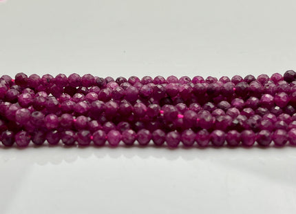 3.5-4 mm AAA Micro Faceted Round Red Ruby Gemstone Beads Quality Faceted Ruby Gemstone Loose Beads #3952