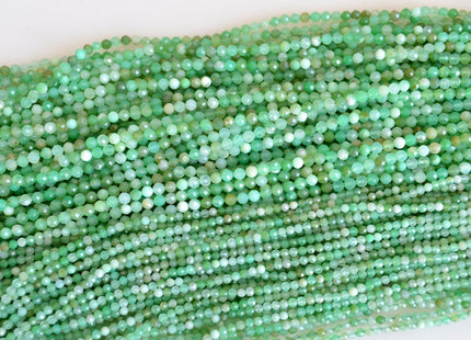 2mm 3mm 4mm AAA Natural Faceted Round Chrysoprase Gemstone Beads Genuine Green Chrysoprase Beads 15.5 Inches #2053