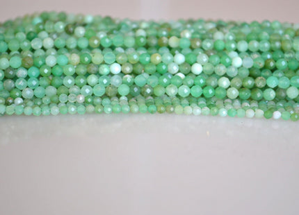 2mm 3mm 4mm AAA Natural Faceted Round Chrysoprase Gemstone Beads Genuine Green Chrysoprase Beads 15.5 Inches #2053