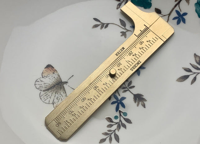 Solid Brass Vernier Gauge For Stone Or Pearl Jewelry Measuring Tool 3 Inches/80mm #3770