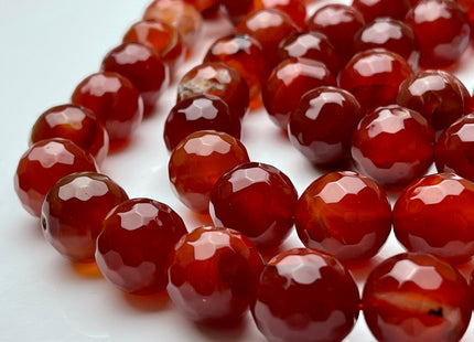 BEST DEAL 16 mm Faceted Round Agate Gemstone Beads Heat Treated Dark Carnelian Red Color Natural Gemstone Agate 15.5 Inches Strand #4083