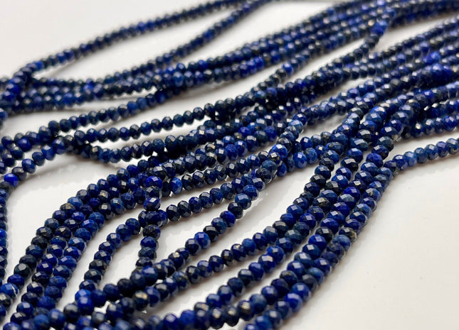 1x2 mm 2x3 mm 3x4 mm AAA Natural Color Faceted Rondelle Lapis Gemstone Beads Quality Micro Faceted Lapis Gemstone Loose Beads #2433