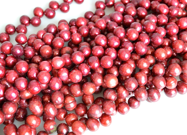 9x10mm Top Drilled Oval/Drop Shape Freshwater Pearl Beads Red Color Dancing Genuine Cultured Freshwater Pearls #747