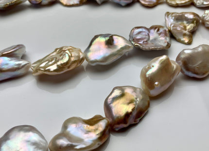 18-28x28-30 mm AAA Jumbo Natural Multi Pink Freshwater Flat/Nugget Keishi Pearls Rare Natural Color Limited Edition Freshwater Pearls # 1355